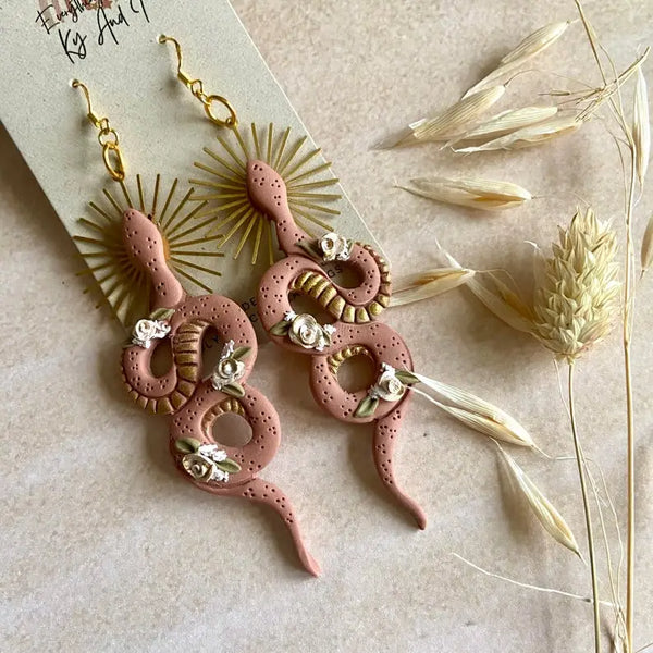 Desert Goddess Snake Earrings