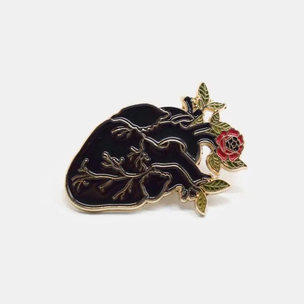 Heart Flower Pin