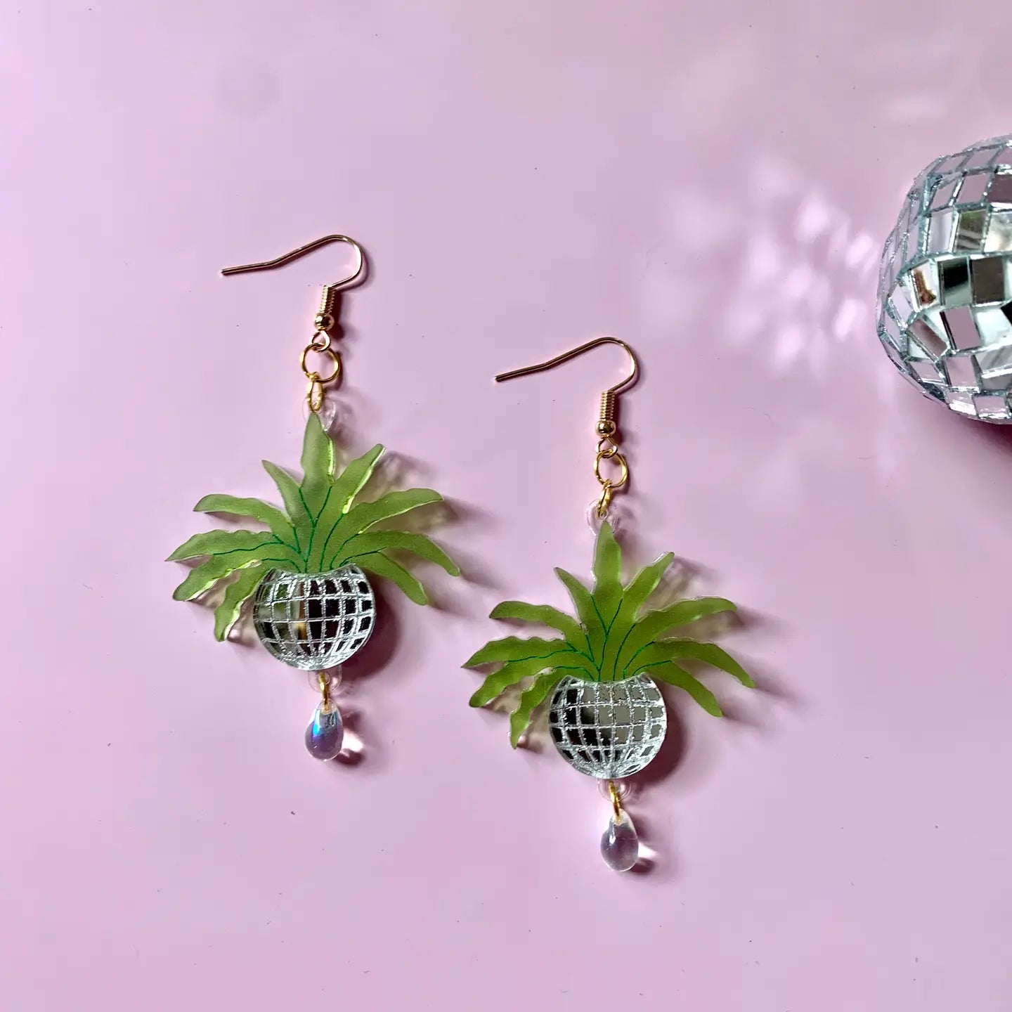 Disco Ball Planter Earrings