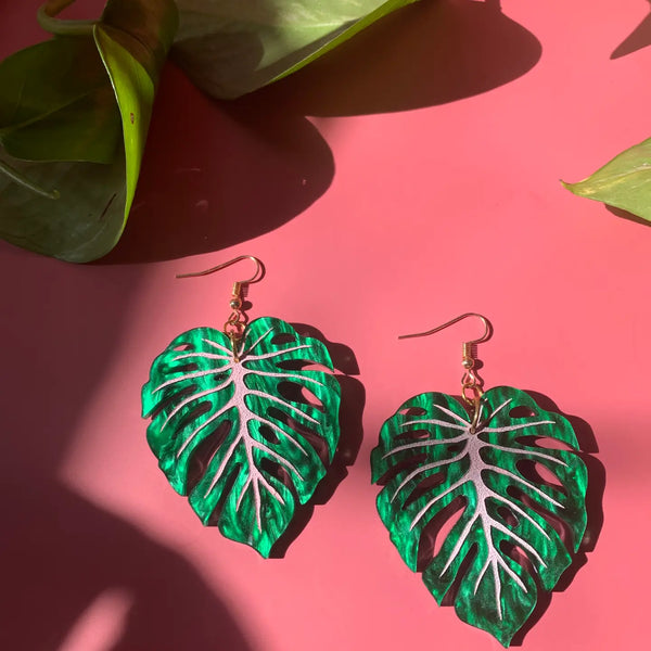 Monstera Leaf Earrings