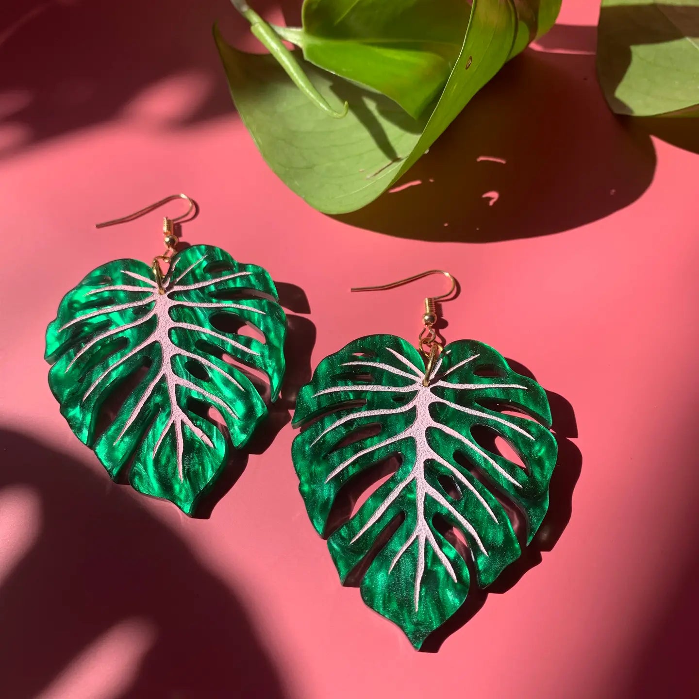 Monstera Leaf Earrings