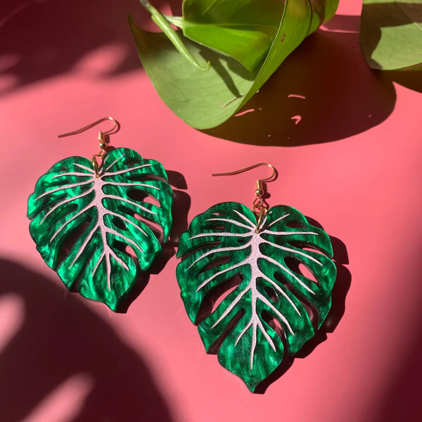 Monstera Leaf Earrings