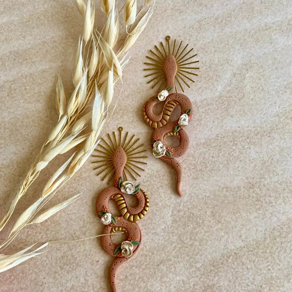 Desert Goddess Snake Earrings