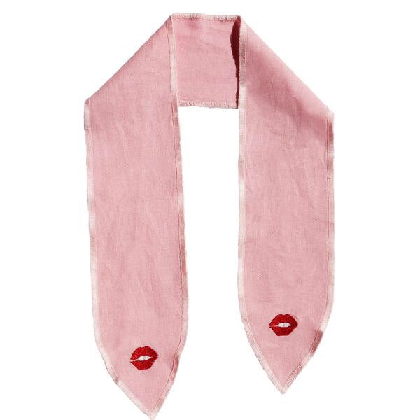 Lip Neckerchief - Pink Linen